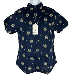 Ben Sherman Mens Short Sleeve Mod Fit Classic Fit Maritime Blue Shirt Size S